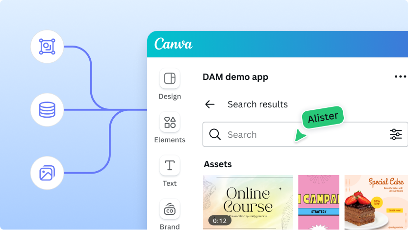 The DAM app in the Canva editor