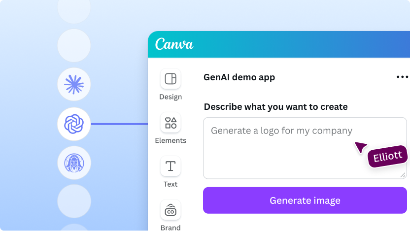 The Generative AI app in the Canva editor