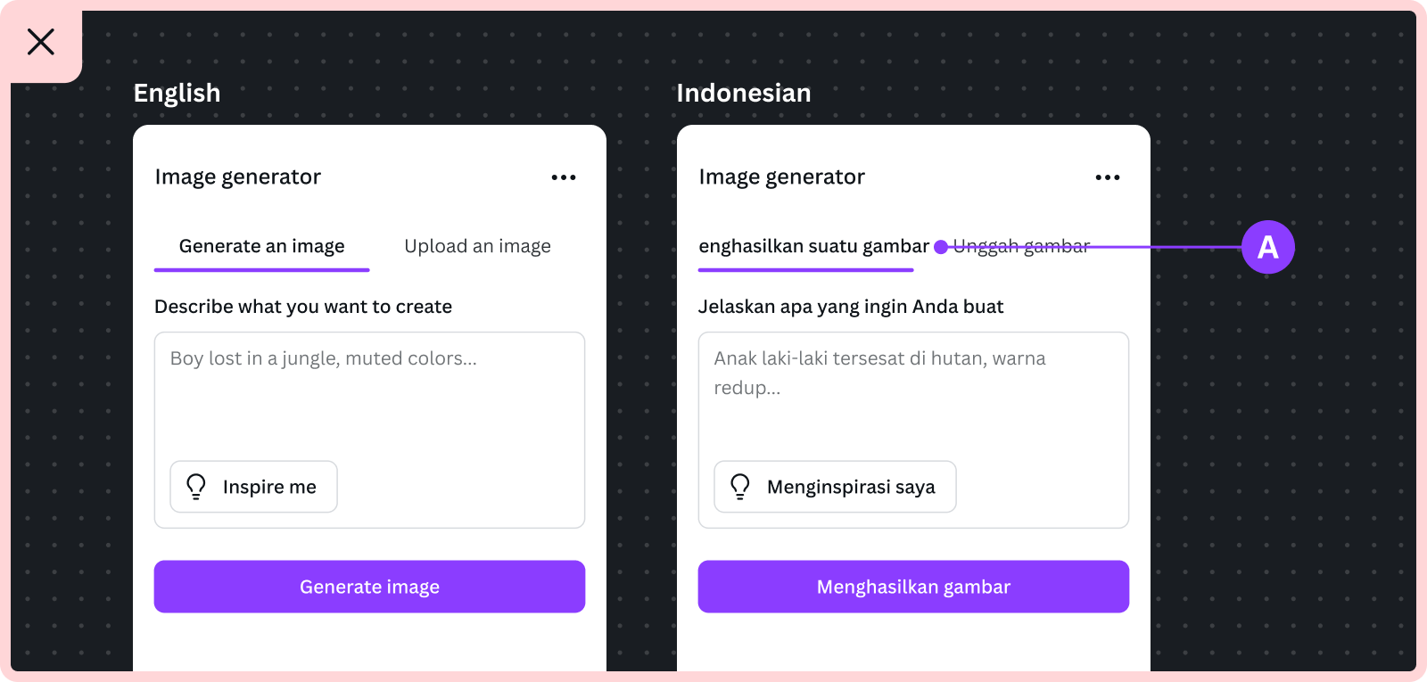 Comparing how text expansion works in Indonesian