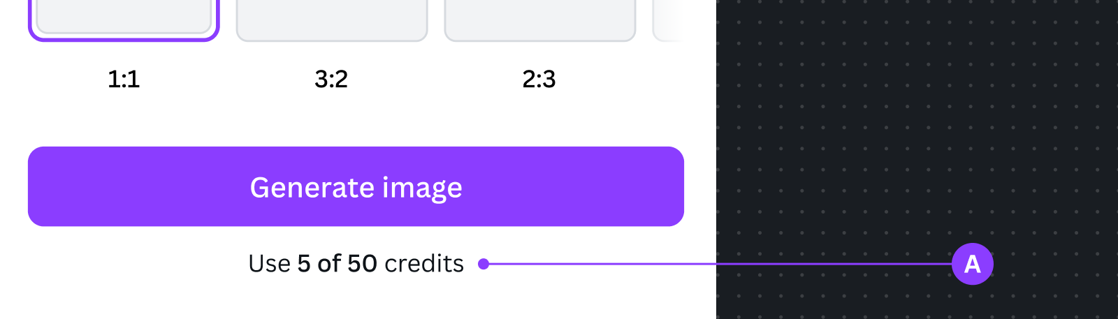 Example showing credit usage in an app