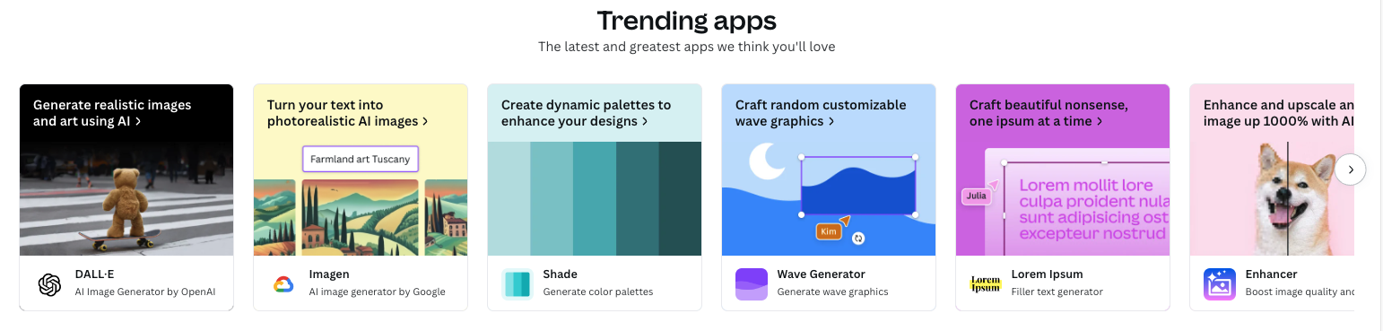 The Featured app and Trending apps section in the Apps sidebar