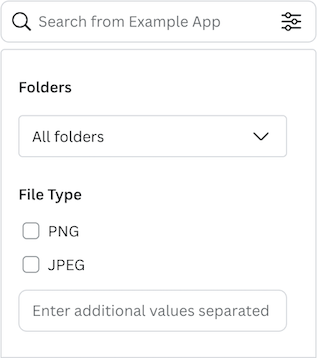 Example list of filetypes