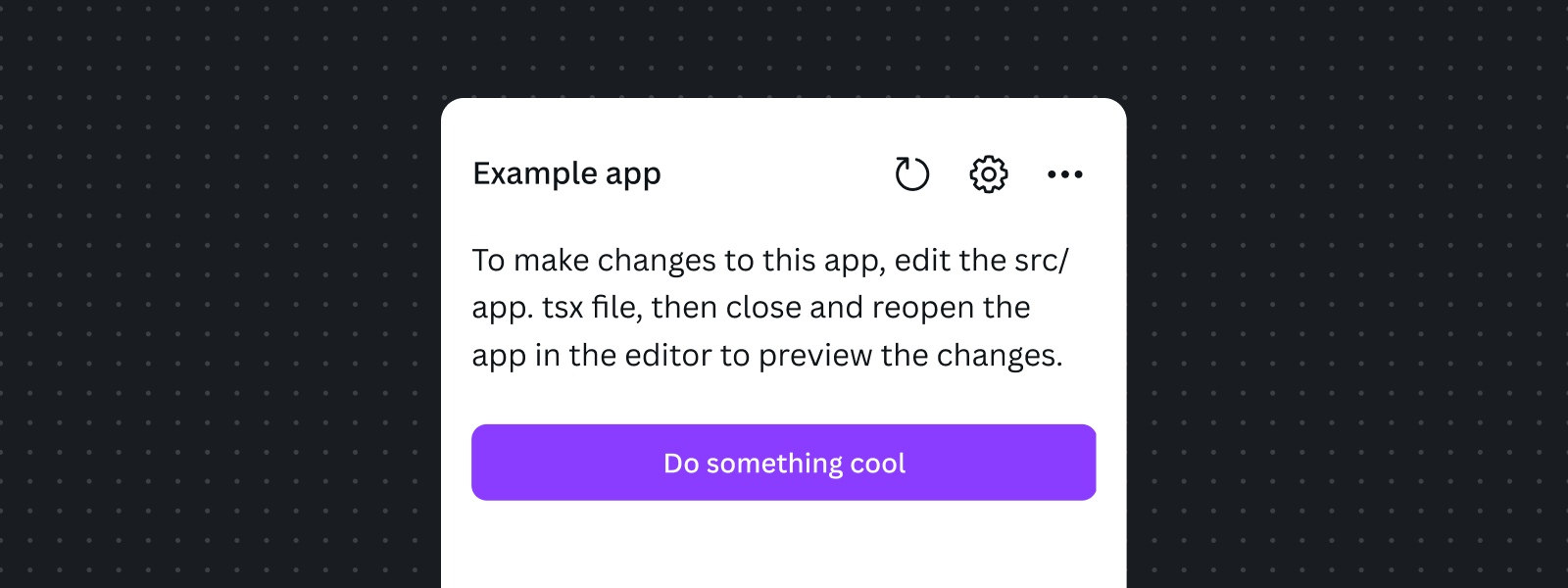 Preview of the app running locally, with a button saying "Do something cool"