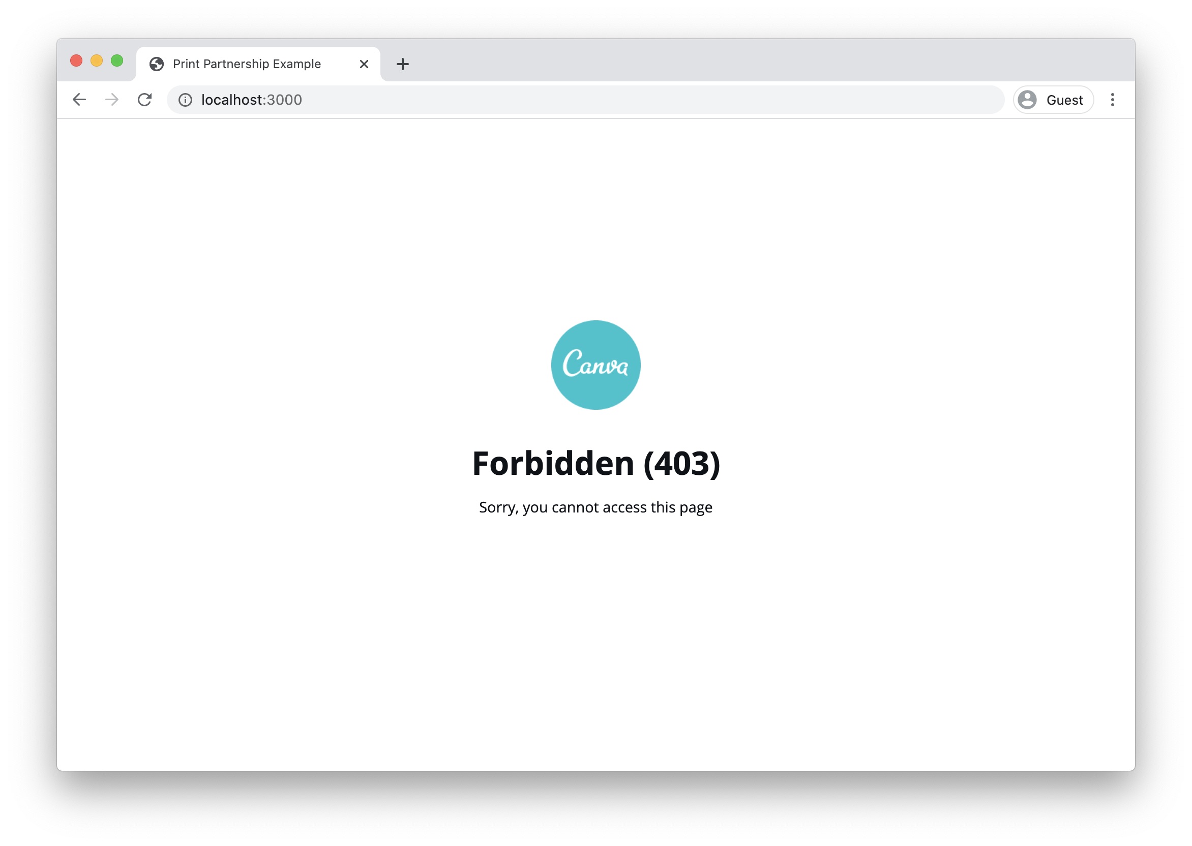 Troubleshooting Forbidden 403 Canva Print Partnerships Documentation